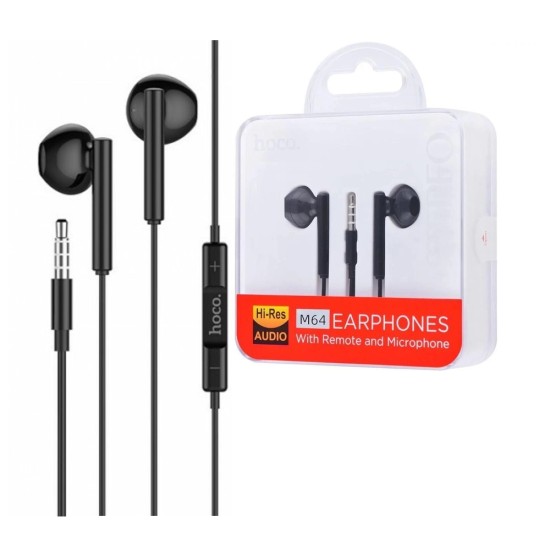 Hoco Wired Earphones M64 Melodious with Microphone 3.5mm 1.2m Black